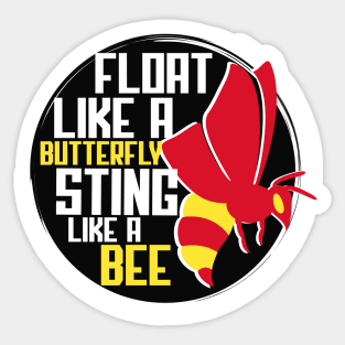 Float Like A Butterfly Ali Quote Sticker